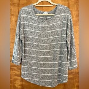 Market & Spruce Gray Striped Sweater